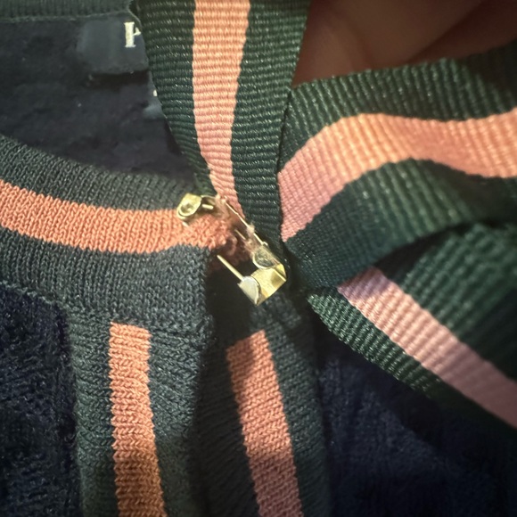 New Navy Prich cardigan with pink trim. Removable bow - Picture 4 of 5